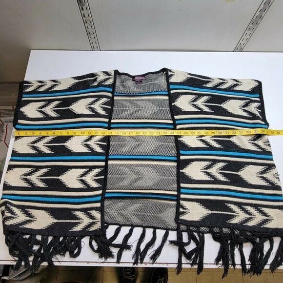 RoCk & Roll Cowgirl Women's Mexican Poncho Size Small Open Front - Picture 6 of 7